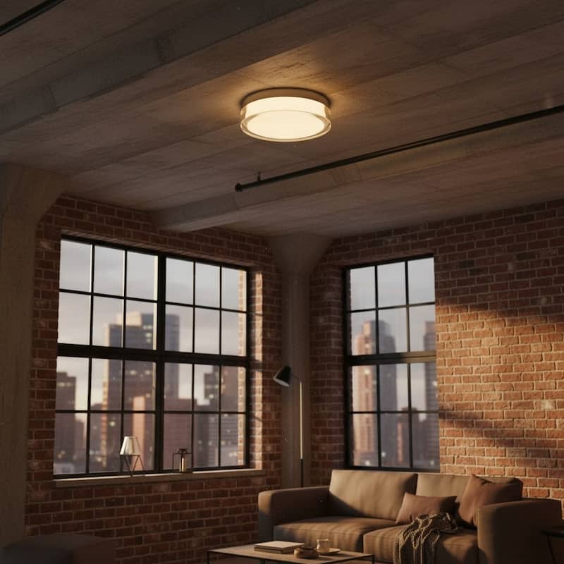 9 Inch LED Flush Mount Light Acrylic Diffuser Dimmable 1500 Lumens