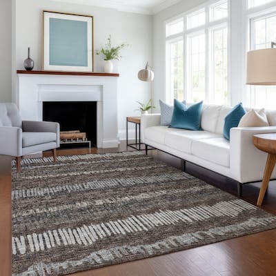 Premium Washable Super Soft Abstract Ombre Stripes Mayfield Rug