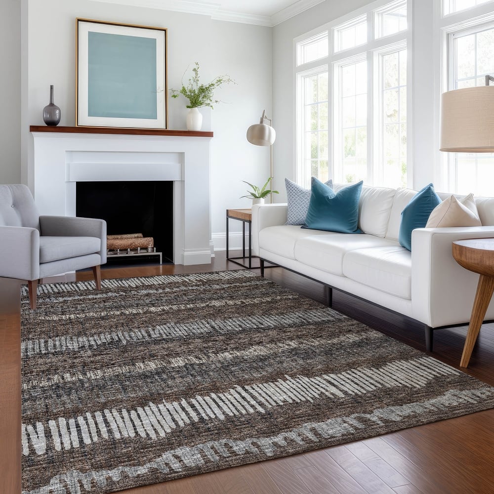 Premium Washable Super Soft Abstract Ombre Stripes Mayfield Rug