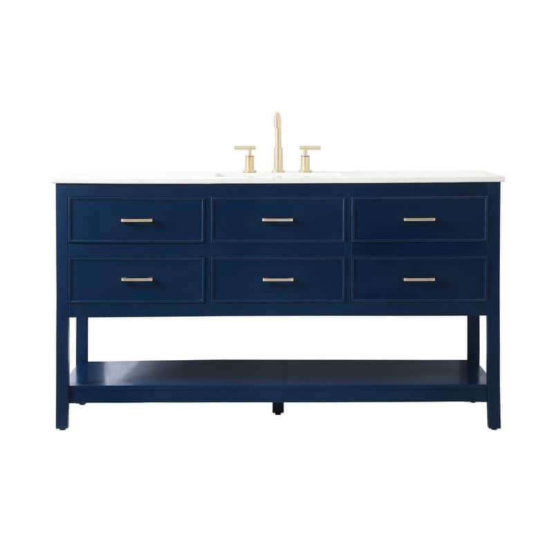 Elegant Lighting VF19060 Sinclaire 60" Free Standing Single Basin - Blue