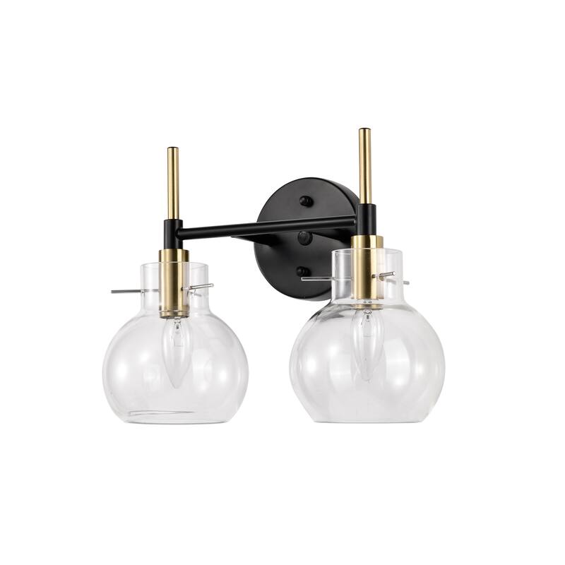 14 Inch Clear Glass Design Wall Sconces with 2 Light (SOLD AS A PAIR)