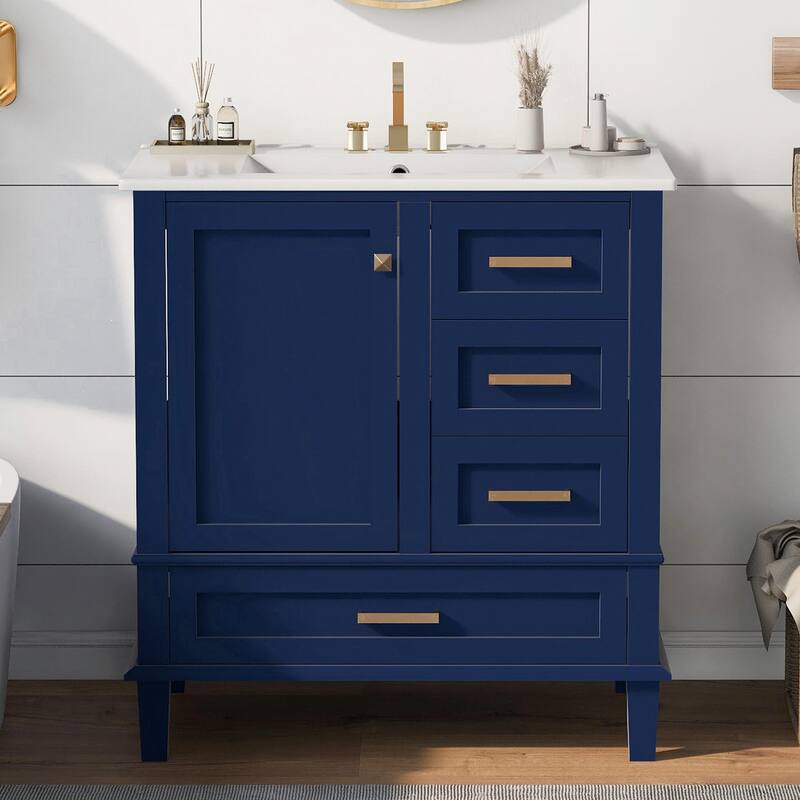 30" Modern Bathroom Vanity with Sink, Storage Cabinet