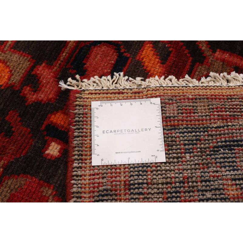 ECARPETGALLERY Hand-knotted Andelz Black, Red Wool Rug - 4'4 x 7'0