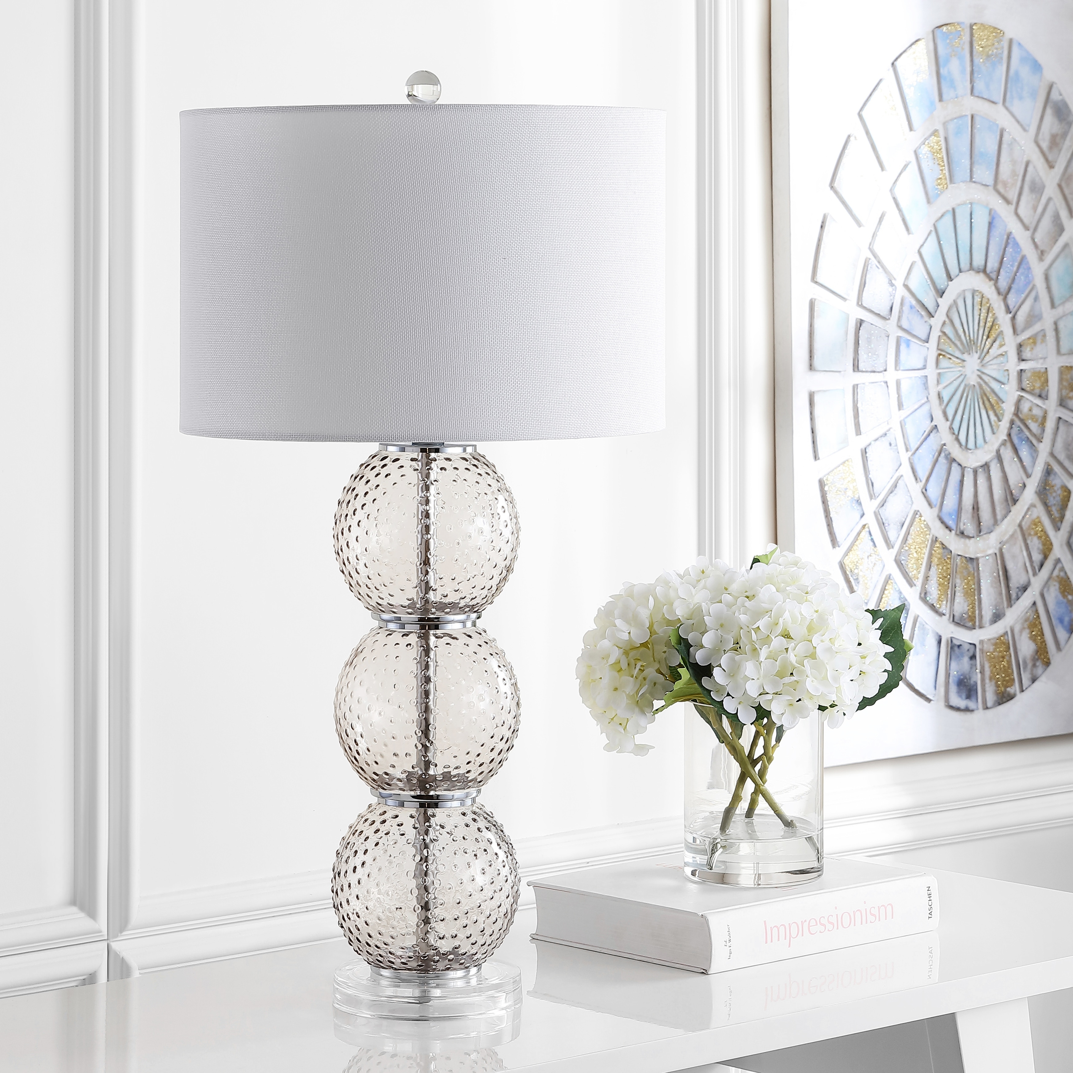 SAFAVIEH Lighting Noella 29-inch Glass Table Lamp (Set of 2) - 15Wx15Dx29H