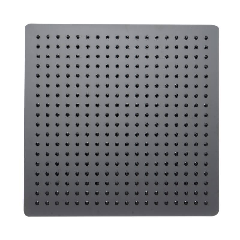 Matte Black Stainless Steel 16" Square Ultra-Thin Rain Shower Head