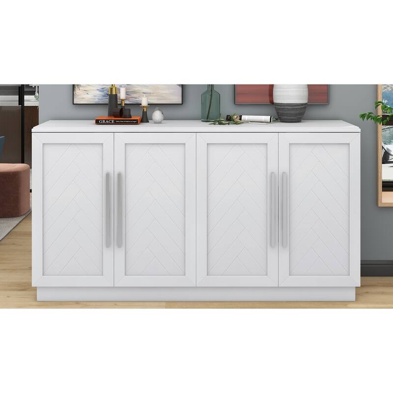 Rectangular Sideboard with 4 doors and metal handles