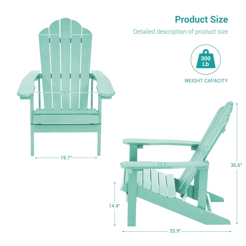 BONOSUKI Patio Adirondack Chairs Weather-resistant(Set of 2)