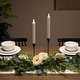 preview thumbnail 1 of 16, LED Flickering Flameless Taper Honeycomb Christmas Candles - 9.5" - Set of 2 White