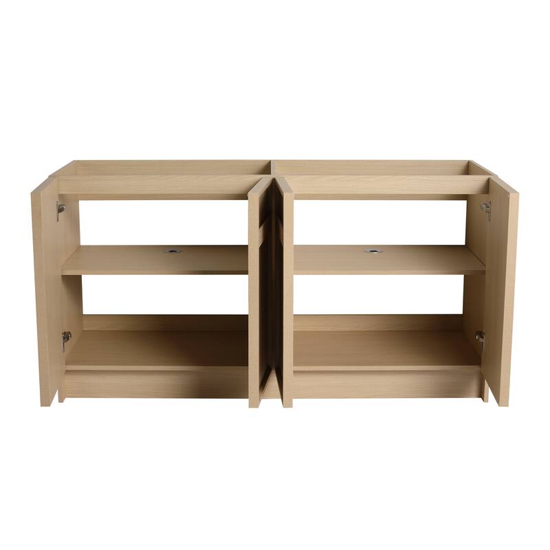 Contemporary Bathroom Vanity Cabinet with Soft-Close Hinges, Scratch-Resistant Melamine Finish, Adjustable Shelf
