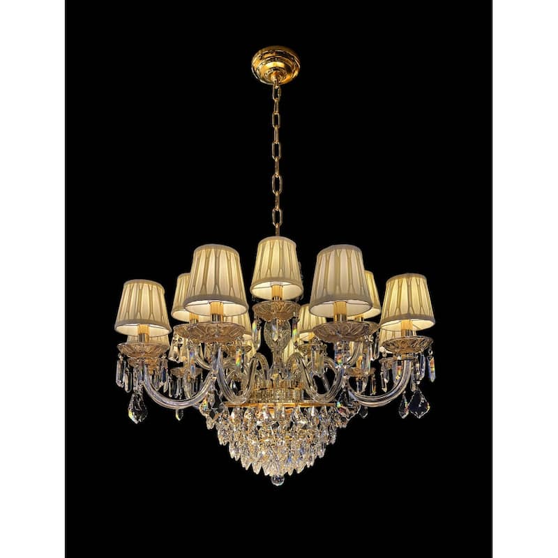 Vintage Crystal Chandelier Gold Pendant Chandelier 19 Lights