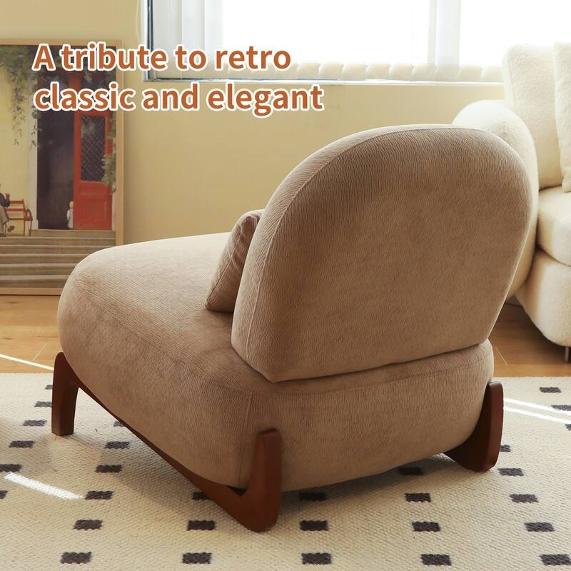 Elegant Velvet Armless Accent Chair - Modern Solid Wood Legs, Versatile Seating for Any Space