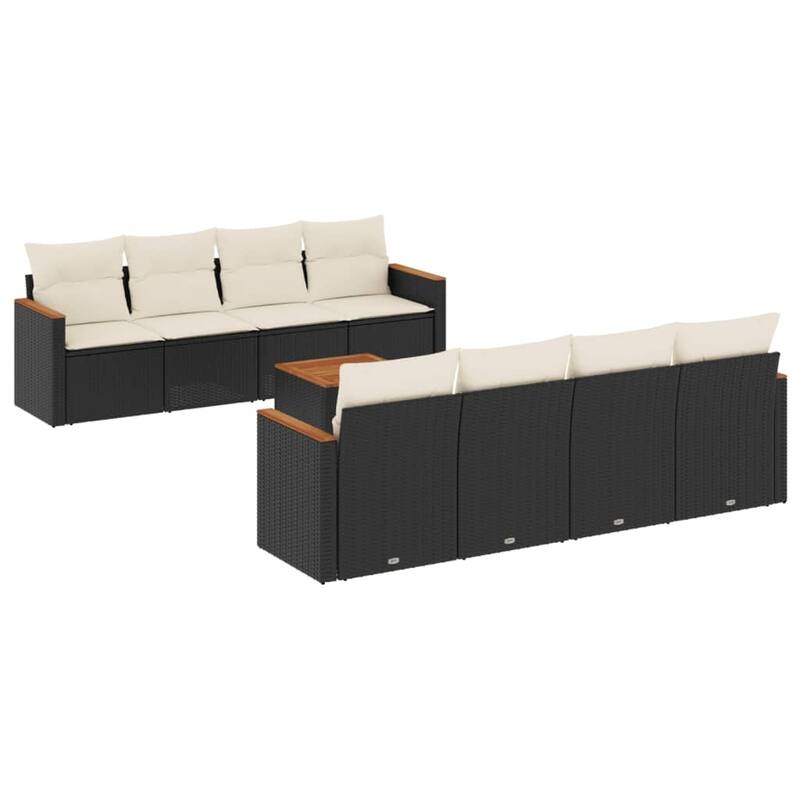 vidaXL Garden Sofa Set Black