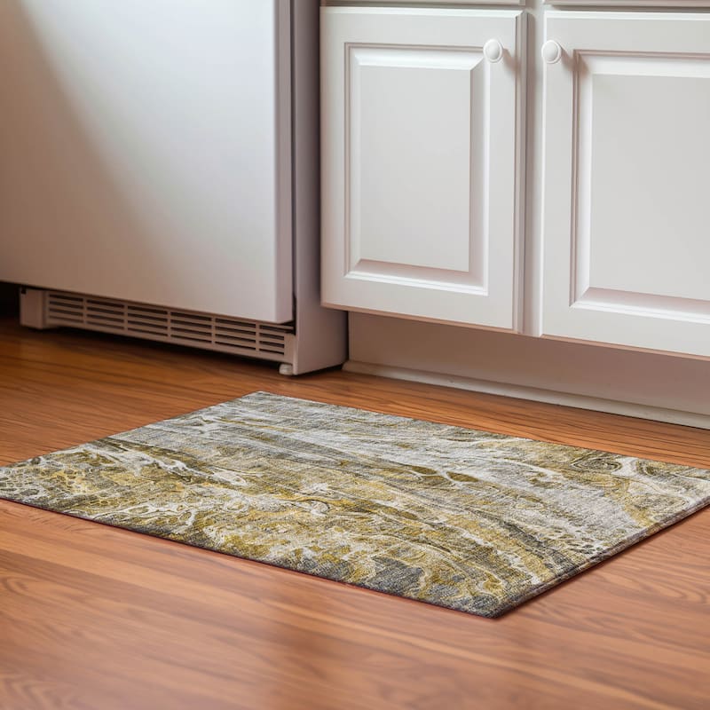 Premium Washable Super Soft Abstact Mayfield Rug - Brown - 1' 8" x 2' 6" - Rectangle