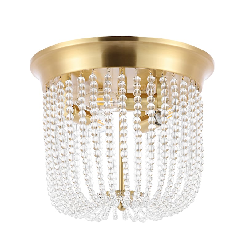 SAFAVIEH Lighting Orene Flush Mount - 13" W x 13" D x 10" H - Gold - 13Wx13Dx10H