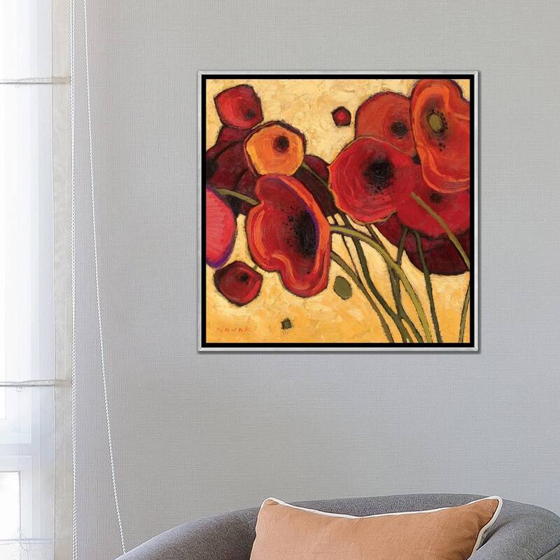 iCanvas "Poppies Wildly I " by Shirley Novak Framed