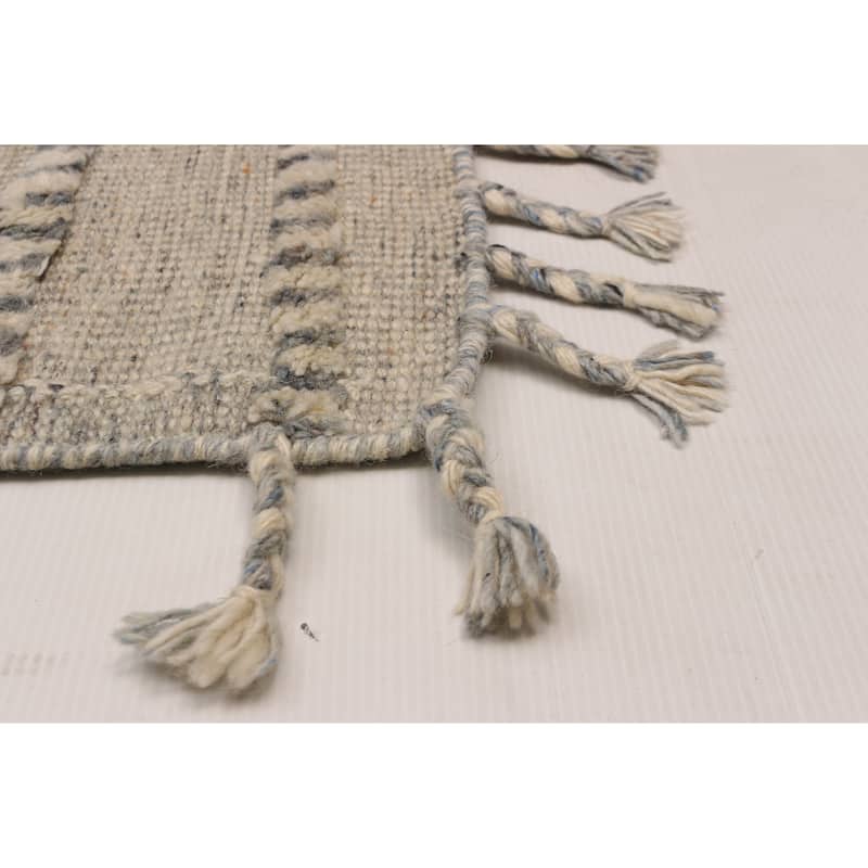 ECARPETGALLERY Hand-knotted Tangier Light Grey Wool Rug - 8'3 x 10'1