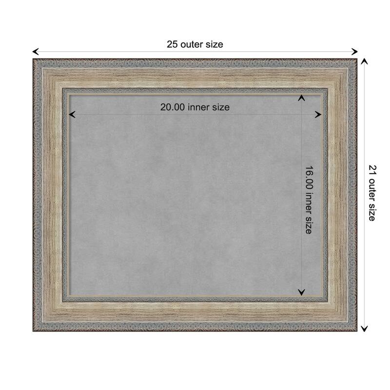 Amanti Art Fleur Champagne Silver Framed Magnetic Board - Board Size 20x16