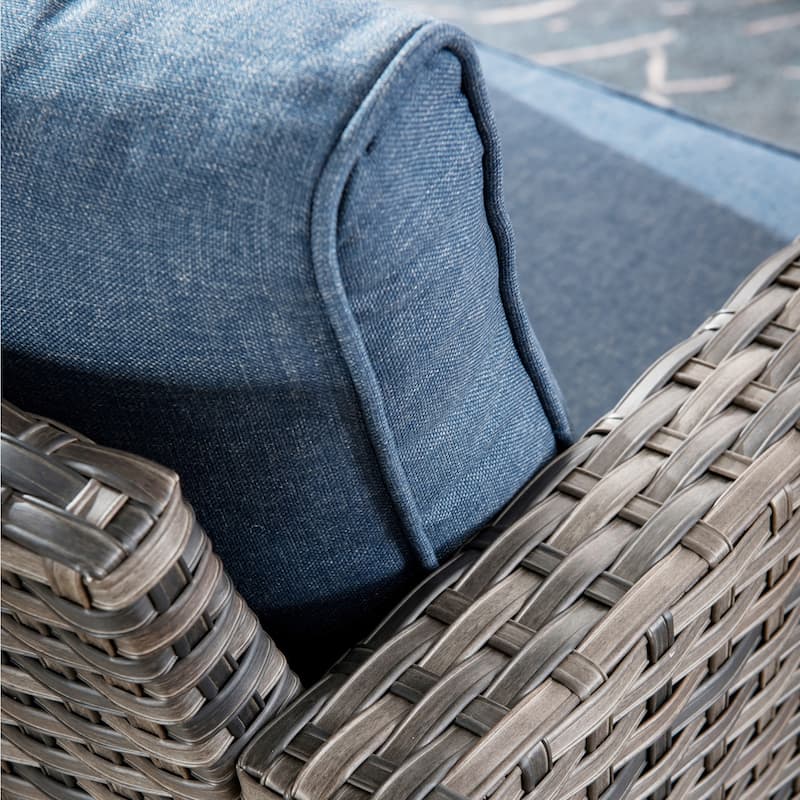 OVIOS 7-piece Patio Furniture Wicker Set with Swivel Rocking Chairs