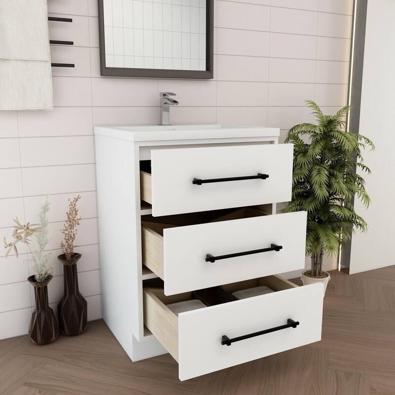 Victoria 24'' Freestanding Vanity with Reinforced Acrylic Sink - 23.5