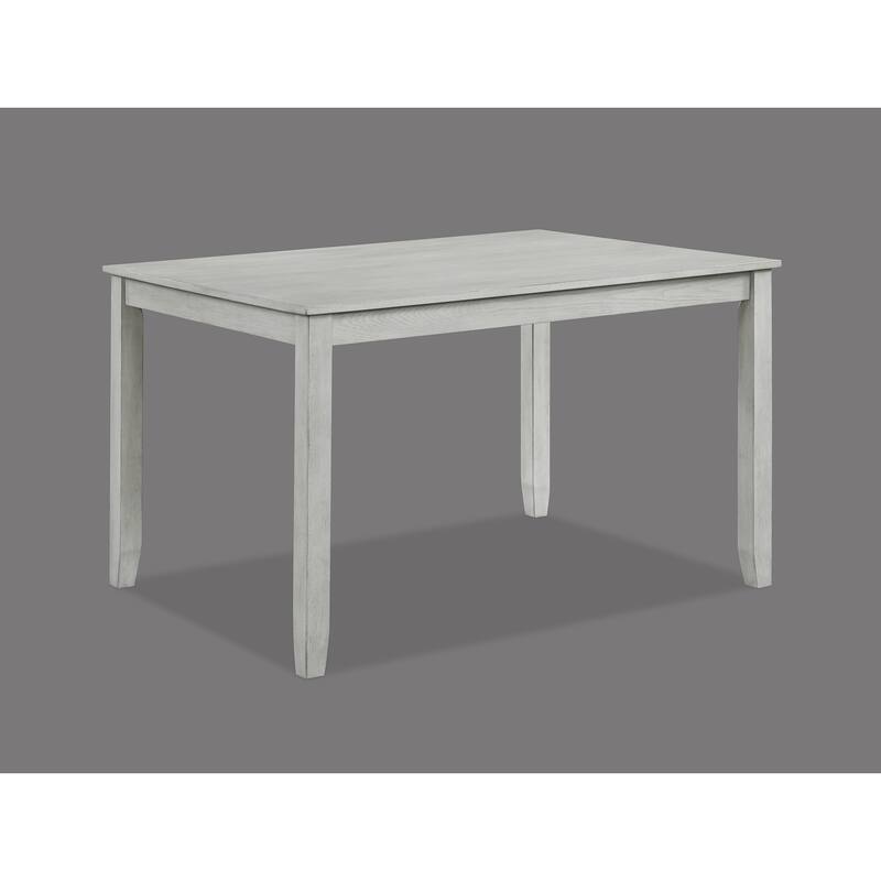 Rustic Farmhouse Transitional 5-Piece Dining Set Rectangular Table Linen Look Fabric Upholstered Chair Seat Dinette