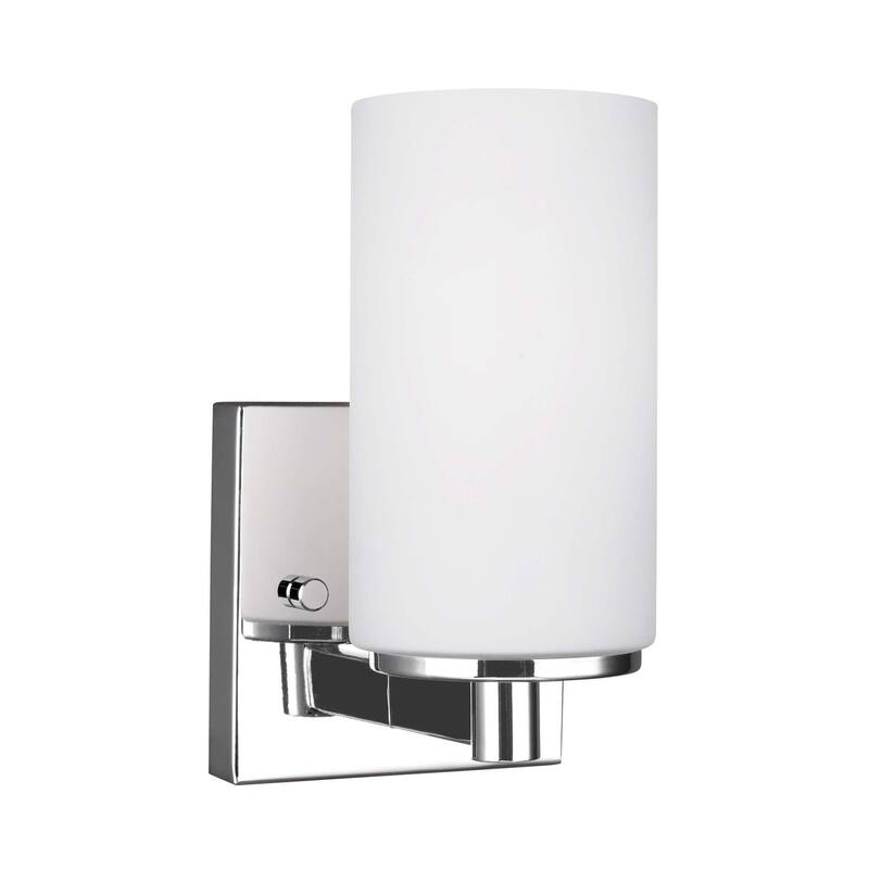 Bellevue Hamel Single Light 5" Wide Bathroom Sconce with Etched Glass - Chrome