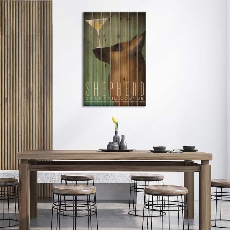 Shepherd Cocktail Lounge Print On Wood by Ryan Fowler - Multi-Color