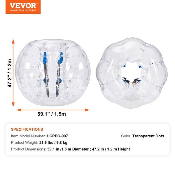 dimension image slide 1 of 7, VEVOR Inflatable Bumper Balls , for Teen & Adult, for Outdoor Team Gaming Play,for Garden, Yard, Park