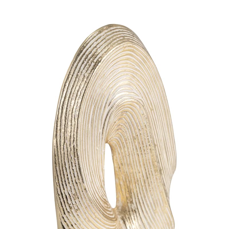 Sagebrook Home - Exquisite Gold Metal 17" Oval Tabletop Sculpture - 8" x 5" x 17"