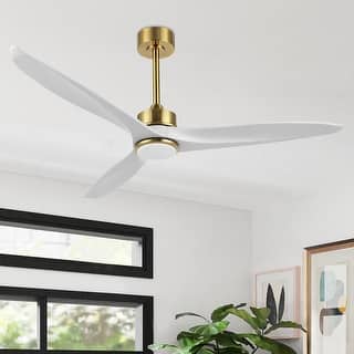 GetLedel 52-in Solid Wood Propeller LED Ceiling Fan with Remote and Light