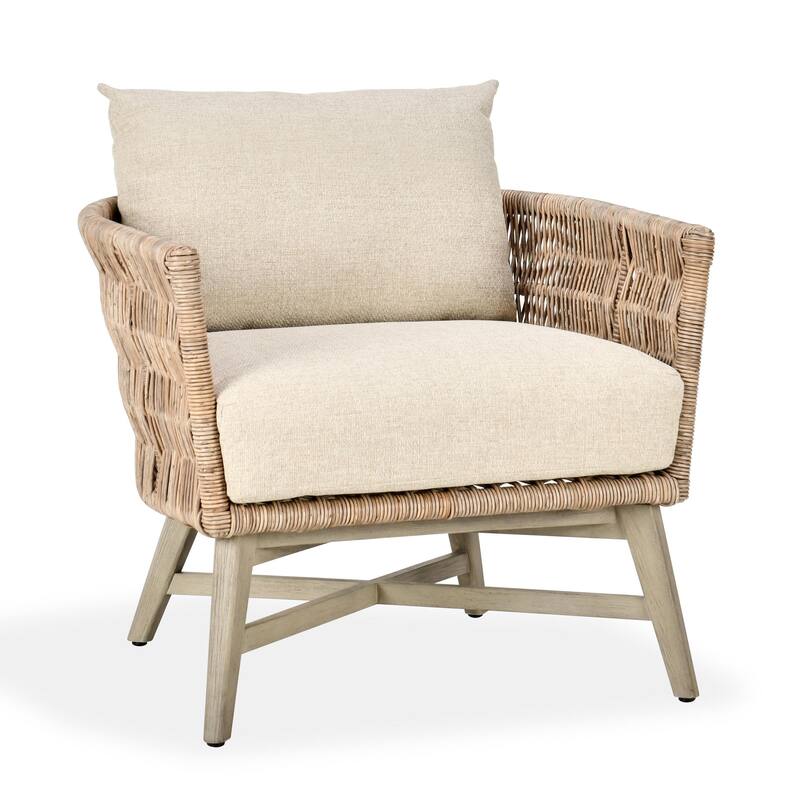 Classic Home Collins Outdoor Solid Wood Accent Chair - Natural/Sand
