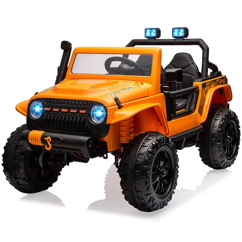 2 Seater Electric Truck, 24V Ride On Car for Kids Best Gift - Orange