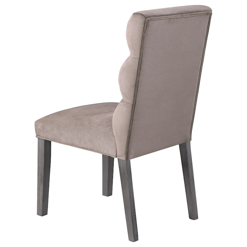 Gray/Ash Gray Fabric Upholstered Wood Frame Dining Chair, Set of 2, Sturdy Dining Chair for Dining Rooms - 17.5
