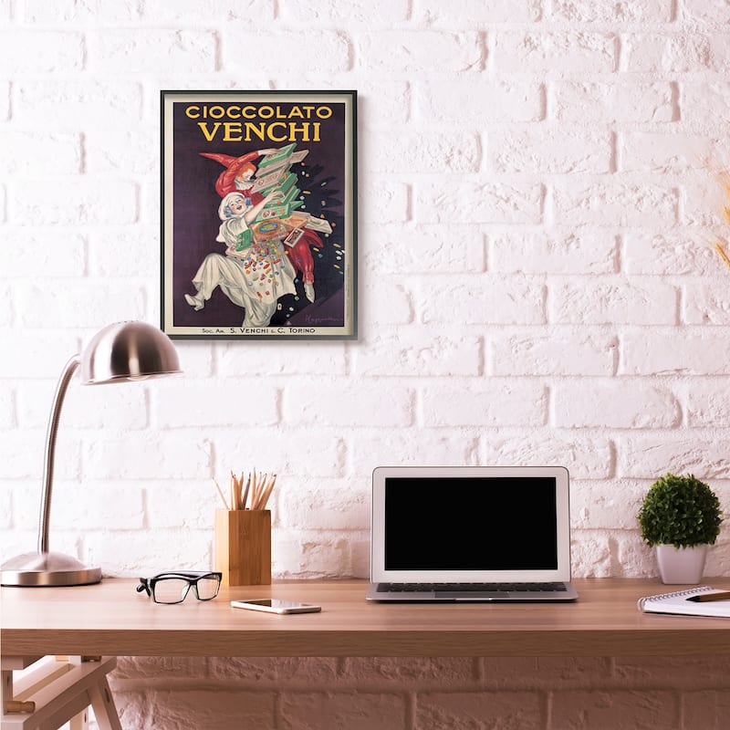 Stupell Cioccolato Venchi Vintage Poster Candy Design Framed Wall Art