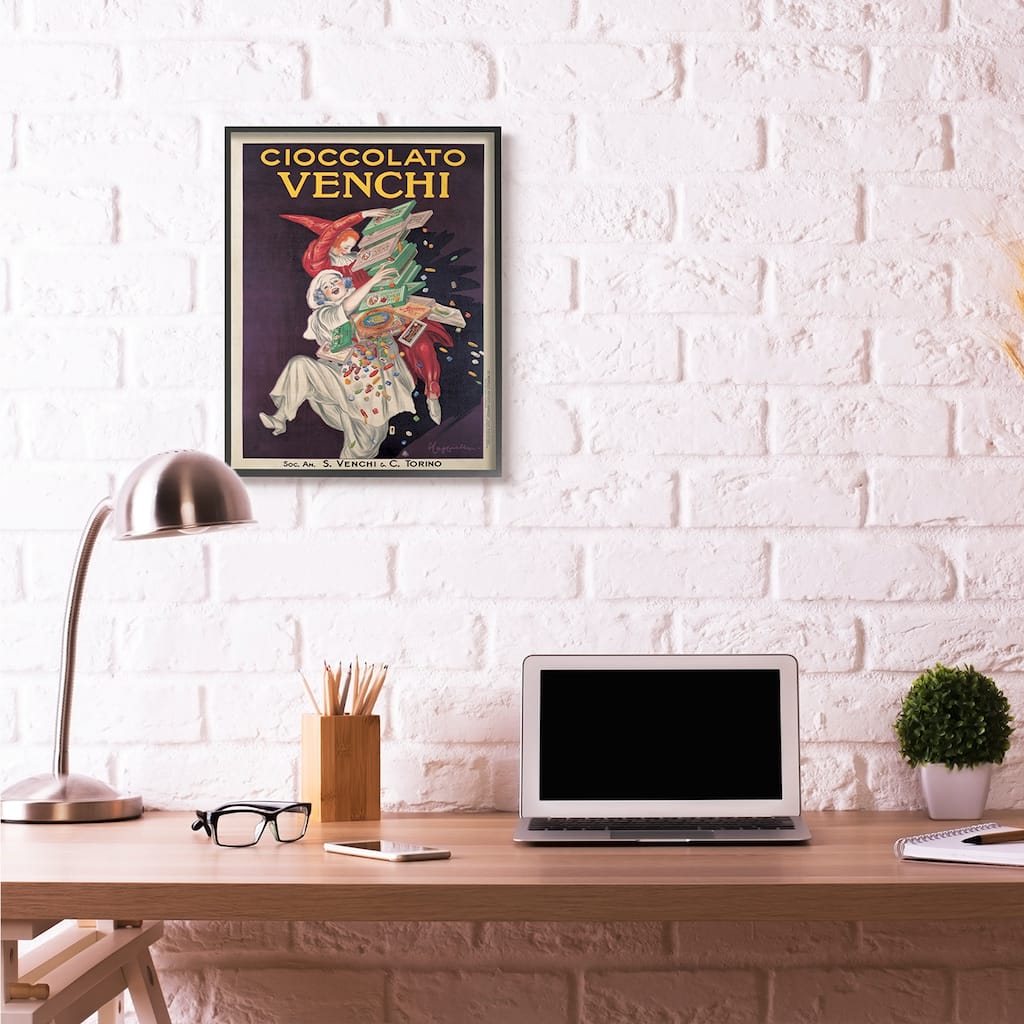 Stupell Cioccolato Venchi Vintage Poster Candy Design Framed Wall Art