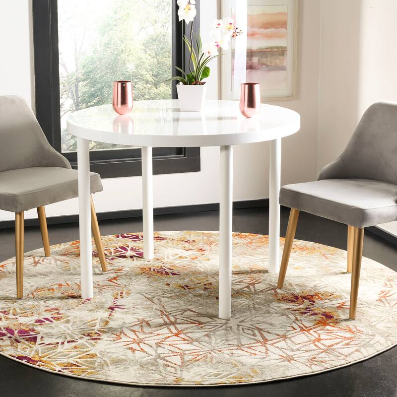 SAFAVIEH Porcello Joellyn Modern Rug - 6'7" Round - Grey/Purple