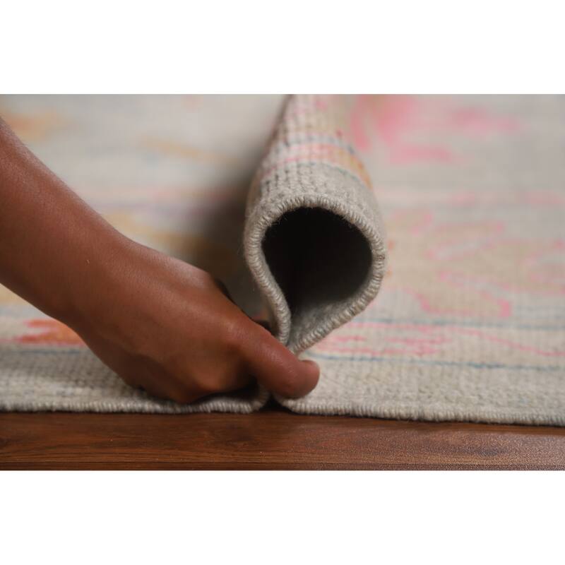 Hand Knotted Oriental 100% Wool Carpet Transitional All-Over Navy Blue & Blues Oushak Area Rug - 11' 5'' X 9' 3''