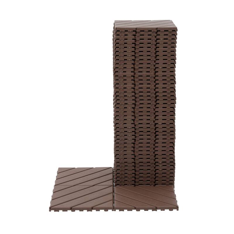 Plastic Interlocking Deck Tiles,44 Pack Patio Deck Tiles,12"x12" Square Waterproof Outdoor All Weather Use, Patio Decking Tiles