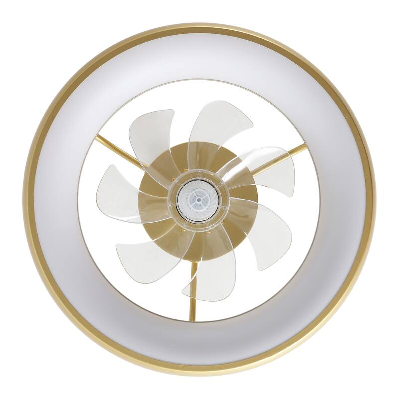 Loren 20" Modern 6-Speed Metal Dimmable Smart LED Ceiling Fan, App & Remote - 11.5 Inches