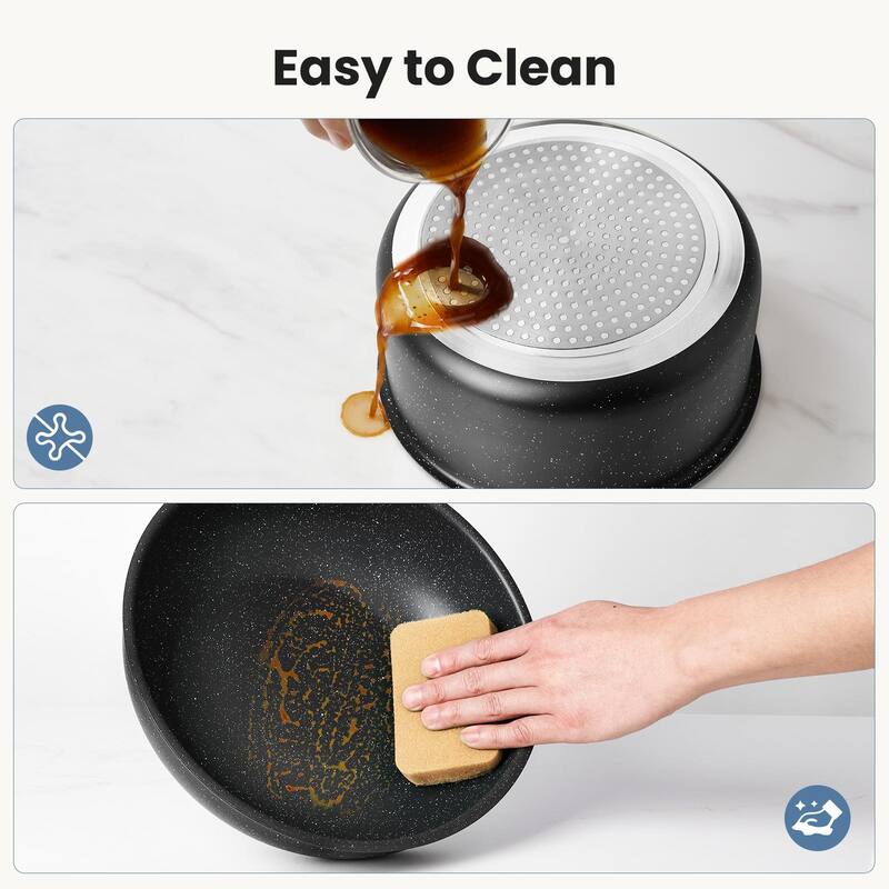 Rossetta 12-Piece Granite Non-Stick Kitchen Cookware Set with Detachable Handles