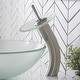 preview thumbnail 24 of 28, KRAUS Waterfall Vessel Bathroom Faucet Satin Nickel w/ Pop Up Drain