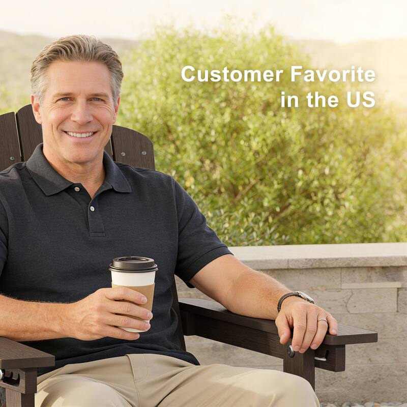 Glider Adirondack Patio Chair, 3-Position Adjust Smooth Motion Chair