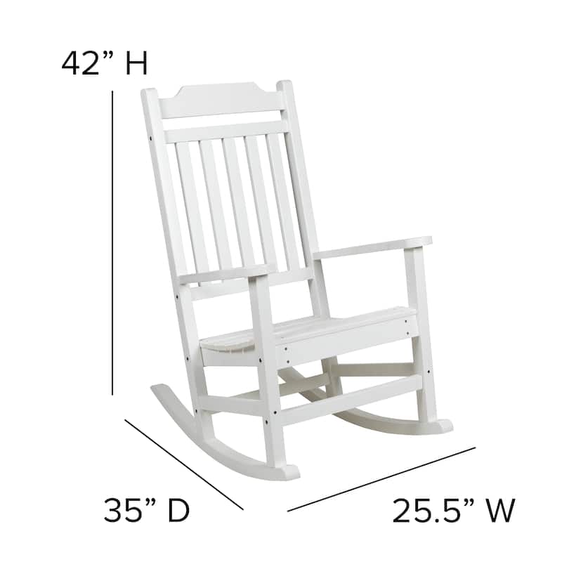 2 Pack All-Weather Faux Wood Rocking Chair - Patio and Yard Furniture