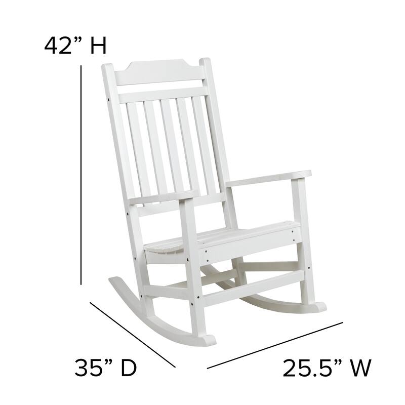 All-Weather Rocking Chair in Faux Wood - Patio and Backyard Furniture
