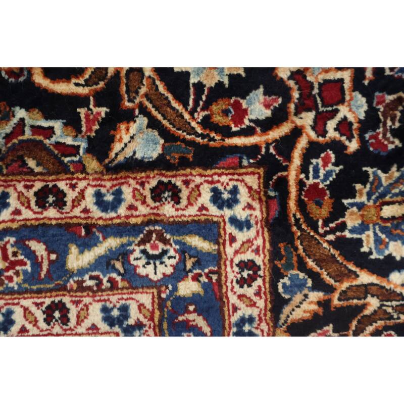 Hand Knotted Oriental 100% Wool Carpet Traditional Floral Red Kashan Area Rug - 12' 2'' X 9' 7''