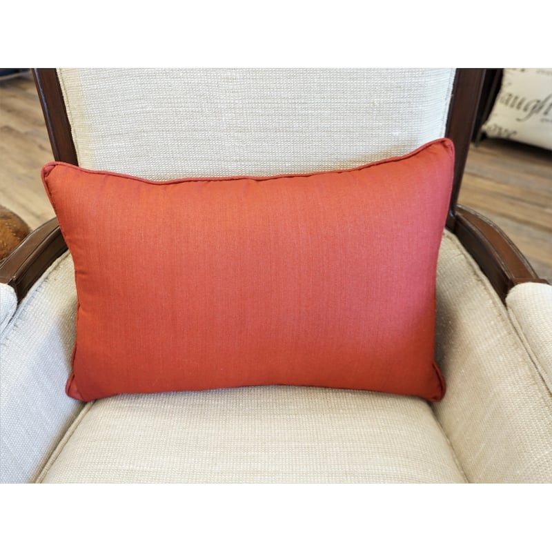 Home&Manor Premium Silk Throw Pillow Lumbar Red