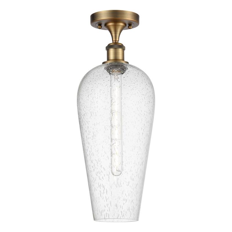 Innovations Lighting Endless Possibilities Ballston - Chelsea - 1 Light 8" Semi-Flush Mount - Brushed Brass/Seedy