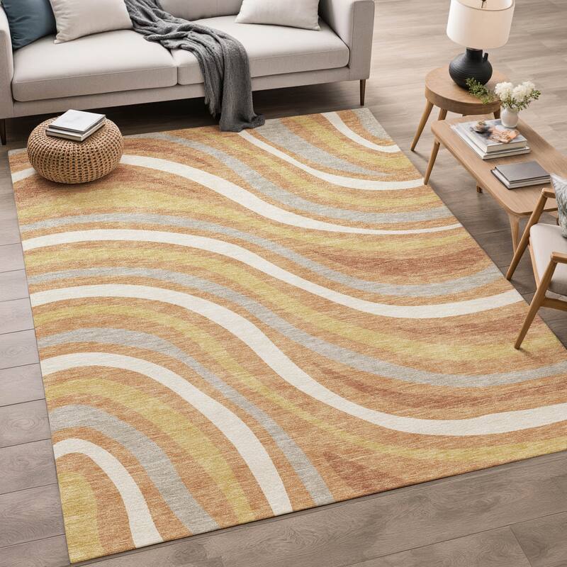 Machine Washable Indoor/ Outdoor Traditional Mimi Chantille Rug