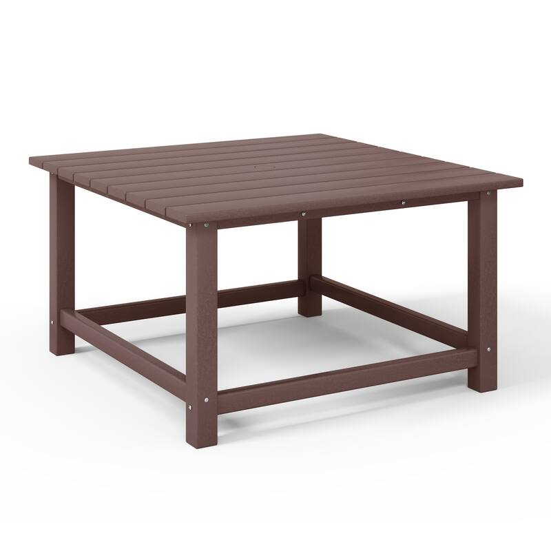 Laguna Outdoor 5-Piece Adirondack Chair With Square Coffee Table Conversation Set