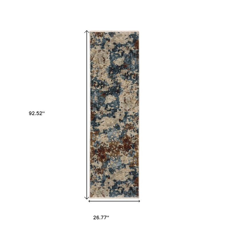HomeRoots Abstract Modern Runner Area Rug