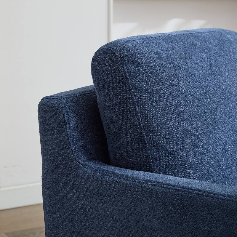 29.92'' Swivel Accent Chair, Upholstered Skirted Swivel Chair with Removable Back Cushion, 360 Degree Comfy Armchair 